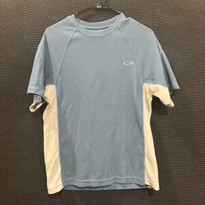 Champion Men's Blue and Cream Athletic Shirt